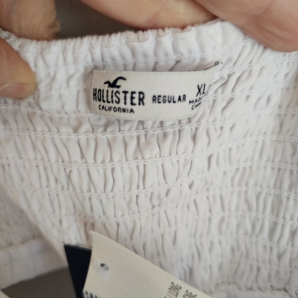 Hollister Womens XL White Tiered Maxi Dress NWT Viscose Milkmaid Puff Sleeve - Picture 4 of 13